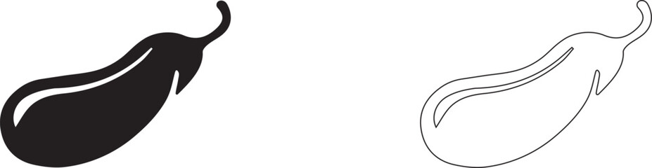 Eggplant icon. Vector silhouette aubergin.