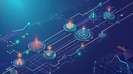 Digital Background Technology Process - A Captivating Display of Technological Wonders. The Intricate Steps and Digital Elements Involved in the Background Technology Process, Creating a Mesmerizing 