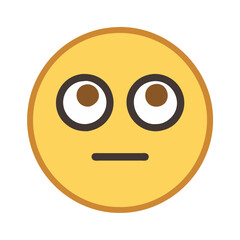 Fototapeta premium Neutral face emoji icon