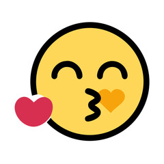 Smiling emoji blowing a kiss icon