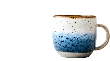 Ceramic Mug with Blue and White Glaze -  Illustration