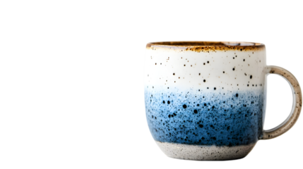 Ceramic Mug with Blue and White Glaze -  Illustration