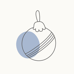 Hand drawn Christmas tree decoration. Doodle vector illustration for winter greeting cards, posters, stickers and seasonal design.