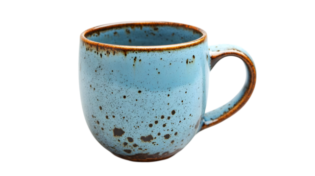 Blue and Brown Speckled Ceramic Mug