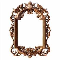 Ornate wooden picture frame with intricate carvings, designed for displaying artwork or photos.