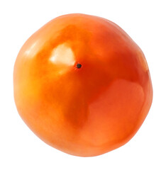 Fresh ripe Persimone fruit falling in the air isolated on white background, food levitation or zero gravity conception