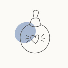 Hand drawn Christmas tree decoration. Doodle vector illustration for winter greeting cards, posters, stickers and seasonal design.