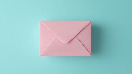 pink envelope icon on blue background, showcasing modern design. This 3D render highlights envelope sleek shape and vibrant colors, perfect for digital communication themes