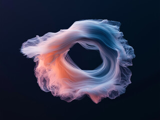 Fototapeta premium Abstract Flowing Gradient Circle in Soft Blue and Orange Hues 