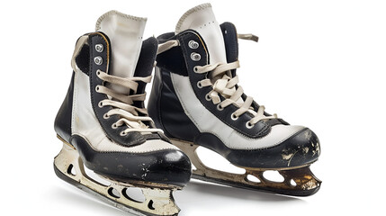 Ice hockey skates pair hockey isolated on white