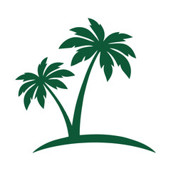 Obraz premium palm tree logo icon vector art illustration.