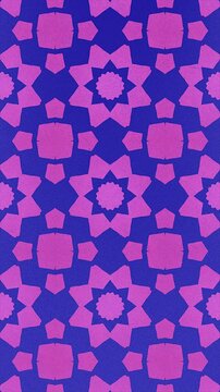 Colorful pattern with transformation of basic geometric shapes. Abstract art background. Digital seamless loop animation. 2d. Vertical