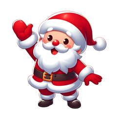 Fototapeta premium Happy Santa dancing PNG