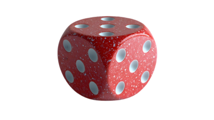 Red Dice with White Dots - 3D Illustration