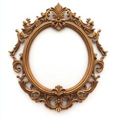 Ornate golden picture frame with intricate designs, suitable for displaying artwork or photos.