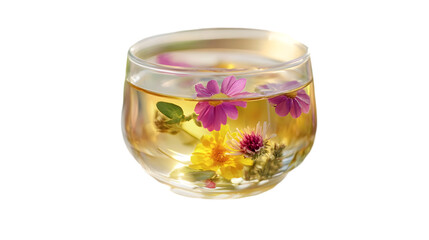 Floral Infused Tea in Glass Cup  Illustration