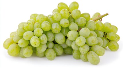A fresh bunch of green grapes, juicy and plump, perfect for a healthy snack or ingredient for various recipes.