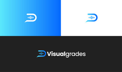 Creative Voice Chat Logo and Virtual Assistant Logo design, modern elements, perfect for brands in the  tech, AI, and digital services industries, Gradient logo