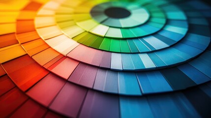 Obraz premium 3D radial chart with vivid gradients, [color-coded chart], [showcasing innovative and futuristic business solutions] 