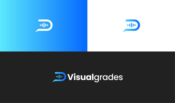 Creative Voice Chat Logo and Virtual Assistant Logo design, modern elements, perfect for brands in the  tech, AI, and digital services industries, Gradient logo