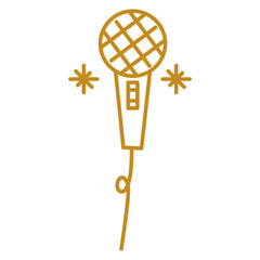 Illustration of Vintage Microphone Outline