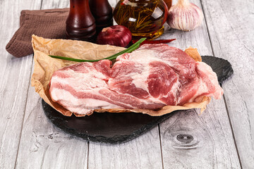 Raw pork shoulder for cooking