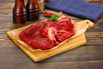 Raw beef meat piece for cooking