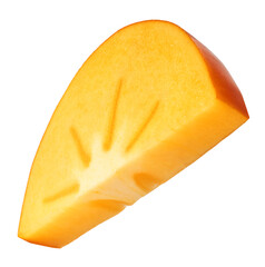 Fresh ripe Persimone fruit falling in the air isolated on white background, food levitation or zero gravity conception