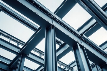 Obraz premium Steel Structure Framework Modern Building Construction