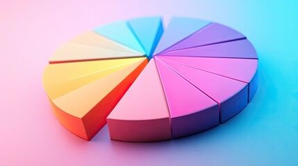 Obraz premium Circular business chart with soft pastel tones, [color chart], [depicting inclusive and adaptive marketing strategy] 