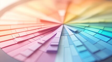 Circular business chart with soft pastel tones, [color chart], [depicting inclusive and adaptive marketing strategy] 