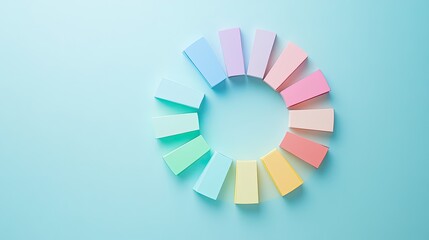 Obraz premium Circular business chart with soft pastel tones, [color chart], [depicting inclusive and adaptive marketing strategy]