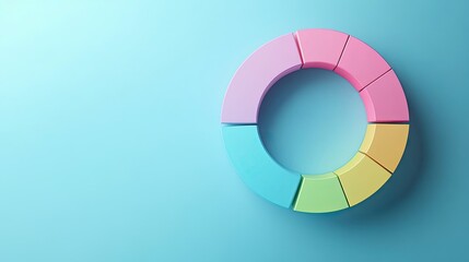 Obraz premium Circular business chart with soft pastel tones, [color chart], [depicting inclusive and adaptive marketing strategy]