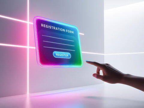 Interactive registration form digital environment user engagement modern design virtual signup experience