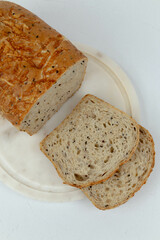 slice artisanal bread cereal bakery grain gluten