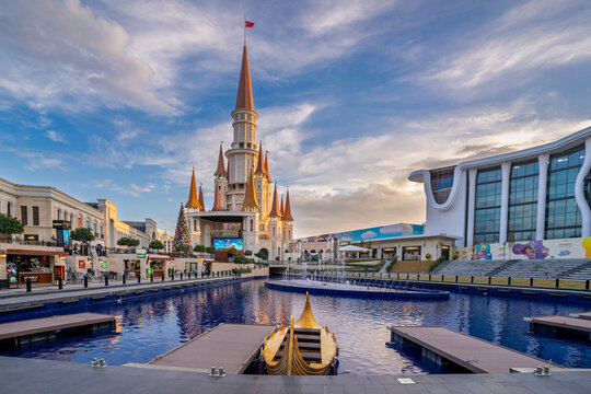 Antalya, Turkey - November 15, 2024 : The shopping center view in Antalya City of Turkey