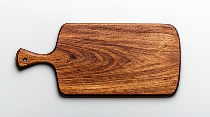 Stylish wooden cutting board perfect for culinary presentations and kitchen decor.