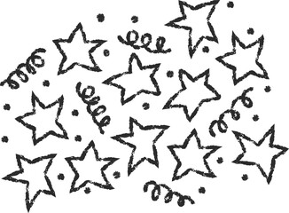 Crayon stars and swirl illustration