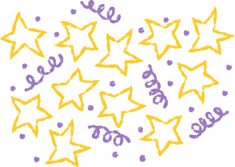 Crayon stars and swirl illustration