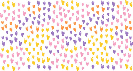 Crayon heart background