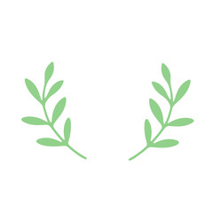 Green leaves on a branch , simple and minimalist design