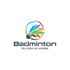 Badminton sports logo design, league matches, badminton sports tournaments.