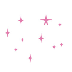 Pink stars scattered across a white background