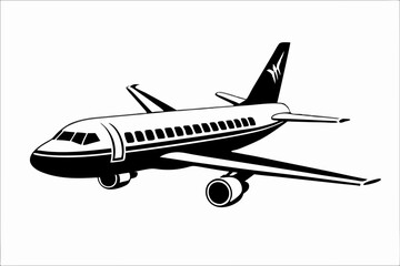 Sleek Airplane Vector Design with Realistic Details and Minimalist Style

