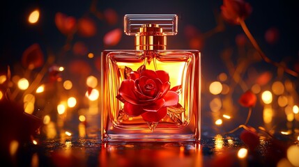 Artistic Close-Up of Luxurious Perfume Bottle