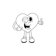 love ok character vector lineart