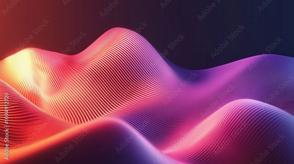 Wall mural abstract waves of vibrant colors creating a dynamic and modern visual experience.