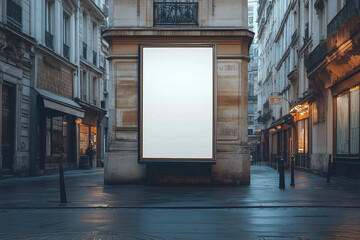 Blank city billboard mockup in Madrid for advertising