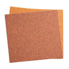 Sand paper sheets isolated on a transparent background