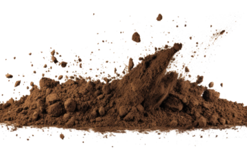 soil pile scattered on transparent background
